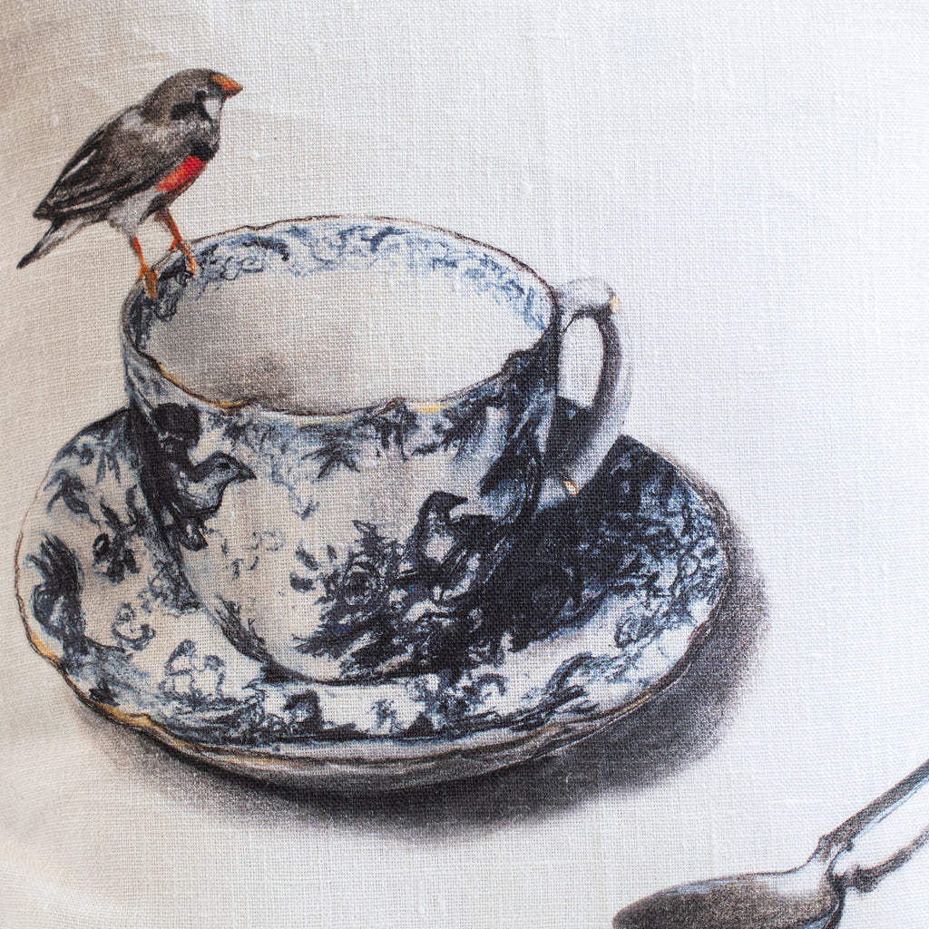 Anita Mertzlin Linen Cushion - New Robin (Limited Edition) - The Lost + Found Department